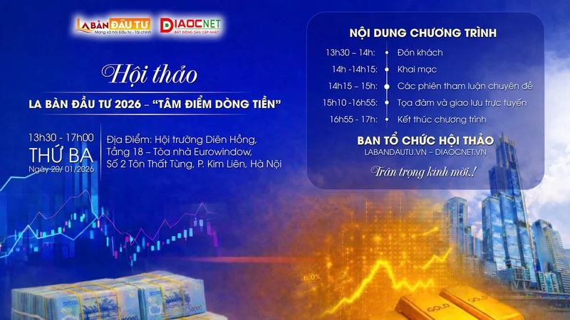Sắp diễn ra Hội thảo “La bàn đầu tư 2026: Tâm điểm dòng tiền”