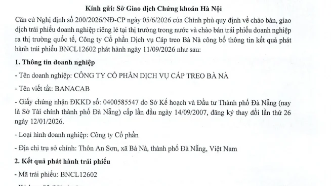 Sun World Bà Nà Hills phát hành lô trái phiếu 1.000 tỷ đồng, lãi suất cao top đầu thị trường