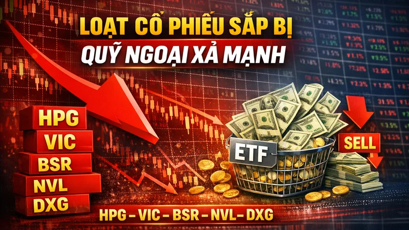 Loạt cổ phiếu HPG, DXG, VIC, BSR, NVL… sắp bị quỹ ngoại xả mạnh: Nhà đầu tư cần lưu ý