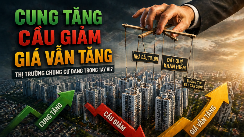 Cung tăng, cầu giảm, giá vẫn tăng: Thị trường chung cư đang trong tay ai?