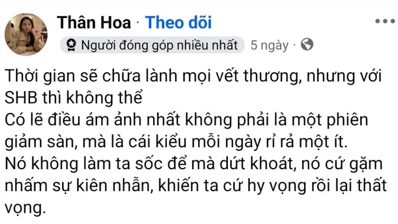 “Mỗi ngày đỏ một ít”: Cổ phiếu SHB khiến nhiều nhà đầu tư "đau" âm ỉ