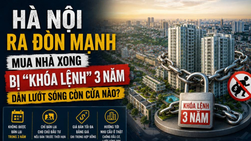 Nhà là để ở, không phải để đầu cơ kiếm lời: Hà Nội ra đòn cực gắt, mua nhà xong bị “khóa lệnh” 3 năm, dân lướt sóng còn cửa nào?