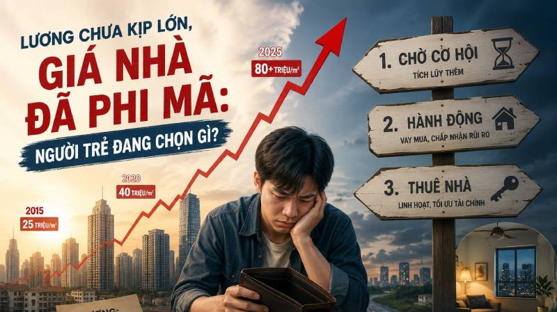 Lương chưa kịp lớn, giá nhà đã phi mã: Người trẻ đang chọn gì?