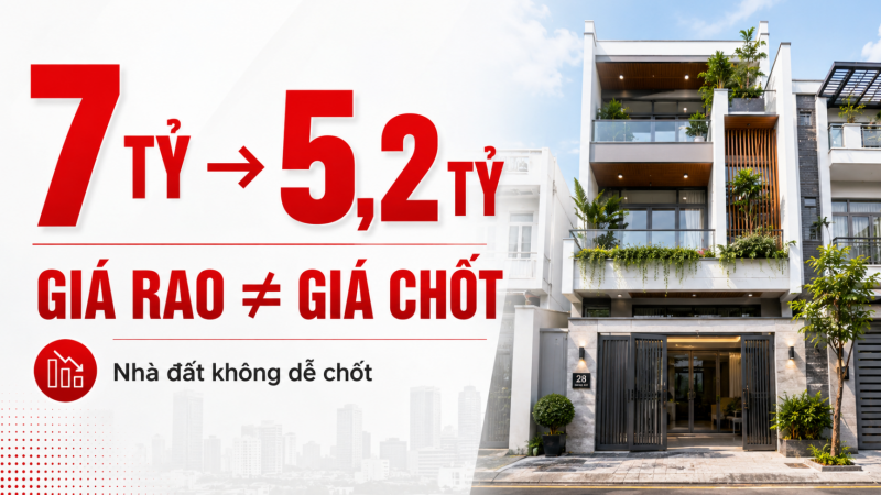 Chủ rao bán nhà 7 tỷ, khách trả 5,2 tỷ vẫn giao dịch thành công: Chuyện gì đang xảy ra?