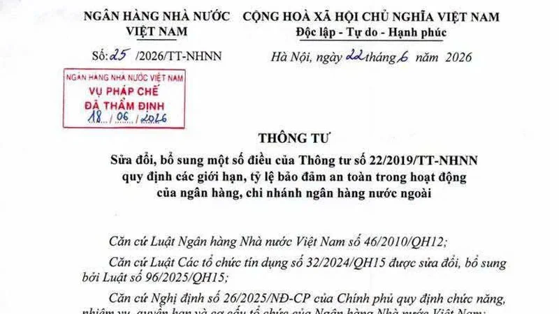 Chính thức: NHNN nới trần vốn ngắn hạn cho vay trung dài hạn lên 40% từ 1/7