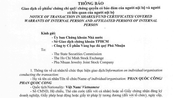 Không nắm giữ cổ phiếu nào, CEO PNJ bất ngờ thông báo sẽ mua vào 1 triệu cổ sau cú giảm sốc