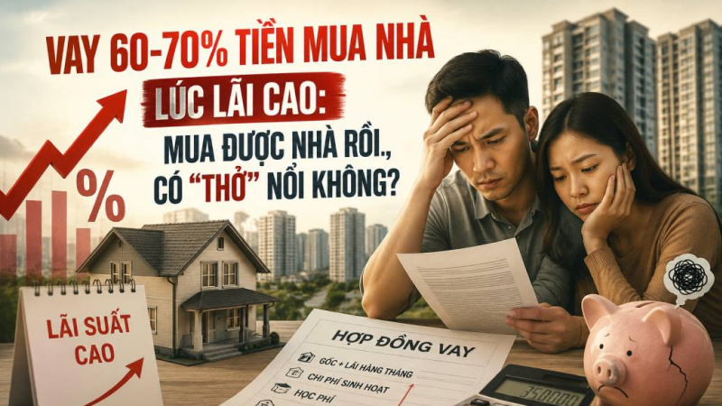 Vay 60-70% tiền mua nhà lúc lãi cao: Mua được nhà rồi, có “thở” nổi không?