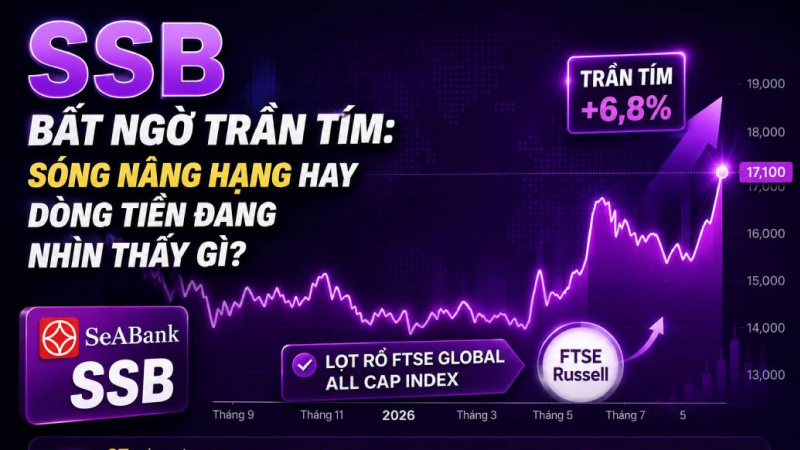 SSB bất ngờ trần tím: Sóng nâng hạng hay dòng tiền đang nhìn thấy gì?