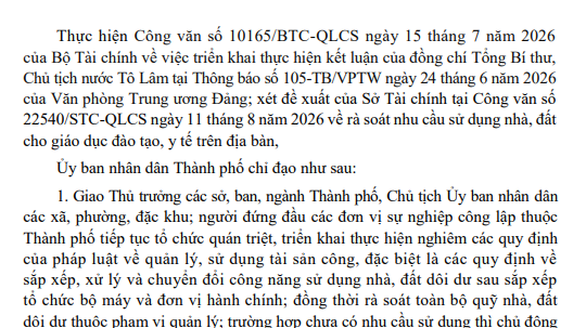 TP.HCM bắt tay rà soát quỹ nhà, đất dôi dư phục vụ cho giáo dục đào tạo, y tế