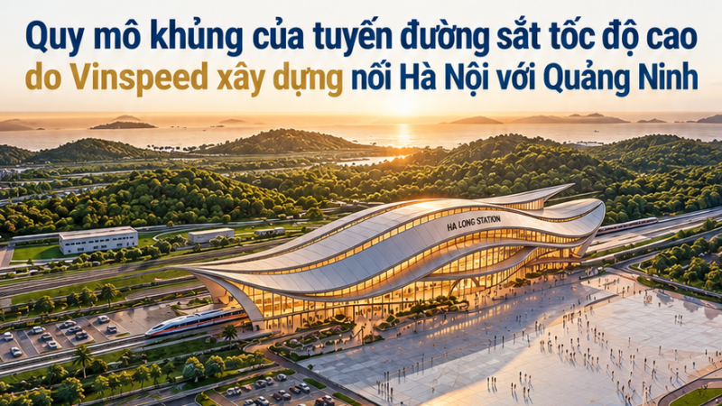 Quy mô khủng của tuyến đường sắt tốc độ cao do Vinspeed xây dựng nối Hà Nội với Quảng Ninh