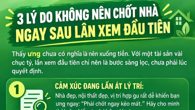 3 LÝ DO KHÔNG NÊN CHỐT NHÀ NGAY SAU LẦN XEM ĐẦU TIÊN