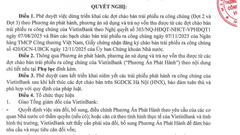 VIETINBANK DỰ KIẾN HUY ĐỘNG 16.000 TỶ ĐỒNG TỪ TRÁI PHIẾU, 50% DÀNH CHO VAY BẤT ĐỘNG SẢN