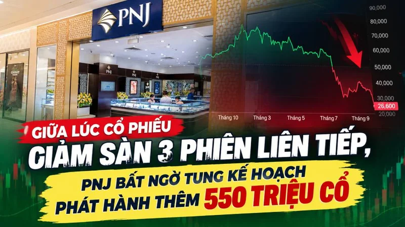 Giữa lúc cổ phiếu giảm sàn 3 phiên liên tiếp, PNJ tung kế hoạch phát hành thêm 550 triệu cổ