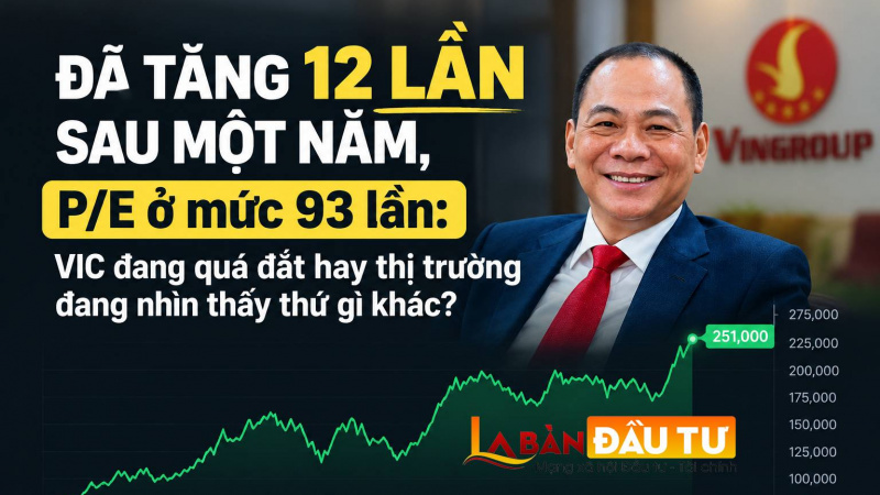 Tăng gấp 12 lần sau một năm, P/E ở mức 93 lần: VIC đang quá đắt hay thị trường nhìn thấy thứ gì khác?